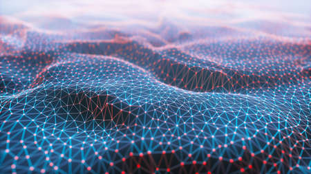 Colorful abstract image with organic shape. Network connection, background technology concept.の写真素材