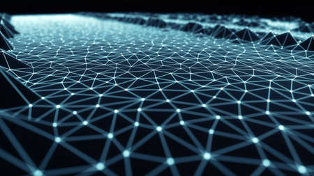 Colorful abstract image with organic shape. Network connection, background technology concept.の写真素材