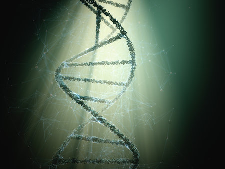 Biotechnology and molecular genetic engineering. 3D illustration of science and molecular technology.の写真素材