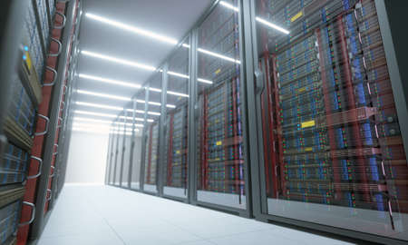 3D illustration. Server room data center computer in an air-conditioned environment.の写真素材