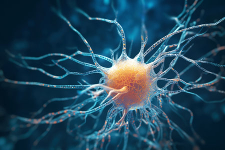 3d illustration of neuron cell, brain cell, neurons, nervous system