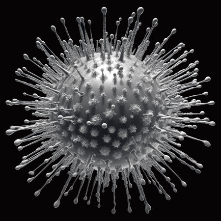 Conceptual illustrative virus. Image of a virus, pathogen with a generic virus form. 3D illustration.の写真素材