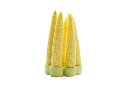 Baby corn on white background.