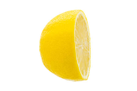 Lemon slices with on white background, selective focus.の写真素材