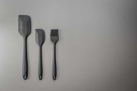 Kitchen utensils cooking or bakery set on black background. Top viewの写真素材