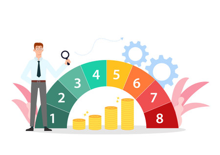 Risk management for financial investment concept. Investors are studying the risk level of investing in the stock market.のイラスト素材