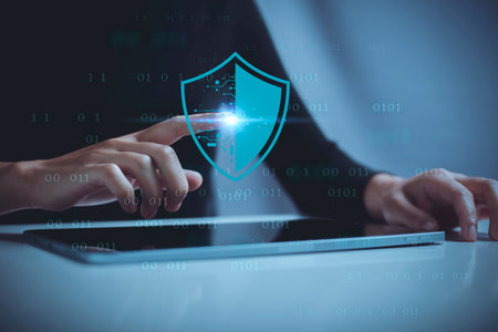 Cyber security and data protection concept, Data security system, Shield icon, Business privacy...