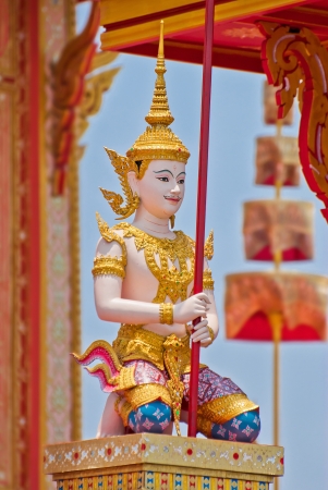 Angel statue, Cremation of Her Royal Highness Princess Bejaratana at Sanam-Luang, Bangkok, Thailandの写真素材