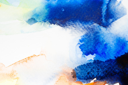 Abstract colorful water color art background hand paint on white backgroundの写真素材