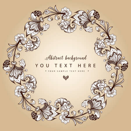 Floral hand drawn vector borderのイラスト素材