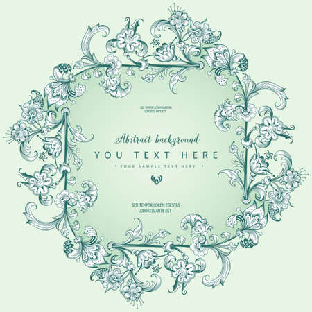 Floral hand drawn vector vintage borderのイラスト素材