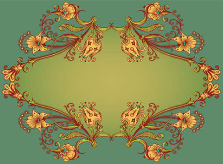 Floral hand drawn vector vintage borderのイラスト素材