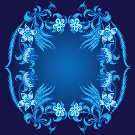 Floral hand drawn vector vintage borderのイラスト素材