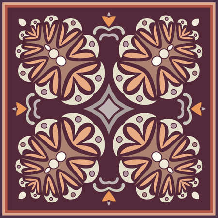 Vector ethnic abstract flower illustrationのイラスト素材