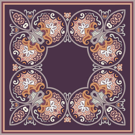 Vector ethnic abstract flower illustrationのイラスト素材