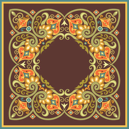 Vector ethnic abstract flower illustrationのイラスト素材