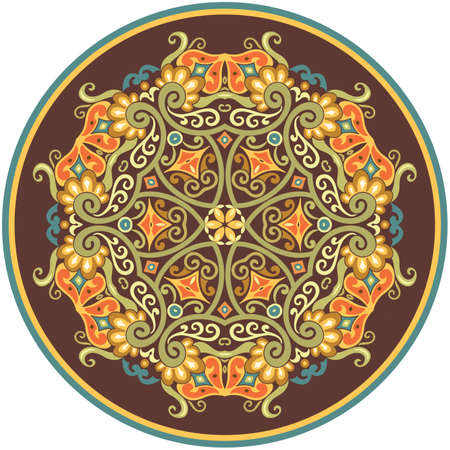 Vector ethnic abstract flower illustrationのイラスト素材