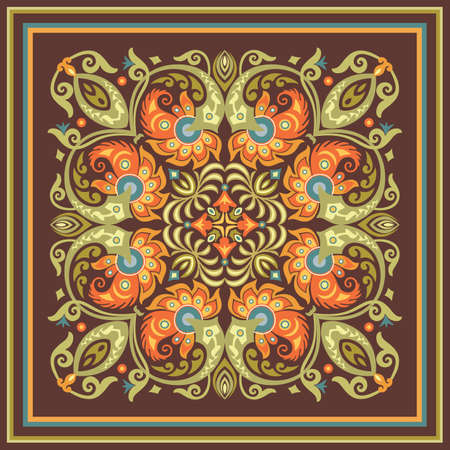 Vector ethnic abstract flower illustration
