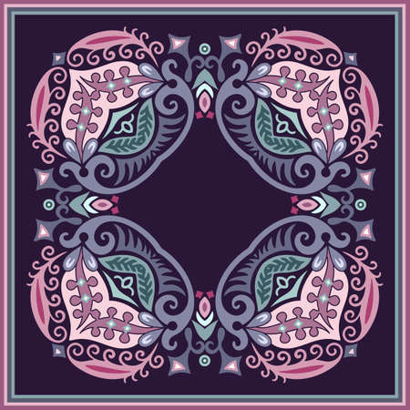 Vector ethnic abstract flower illustrationのイラスト素材