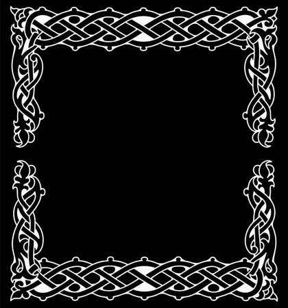 Ethnic border. Vector chalkboard illustrationのイラスト素材