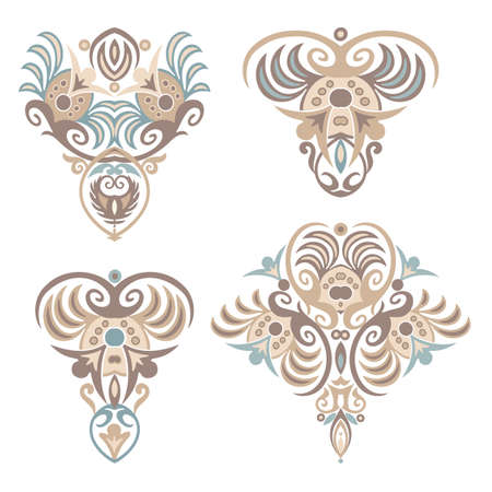 Vector ornamental nature vintage design elementsのイラスト素材