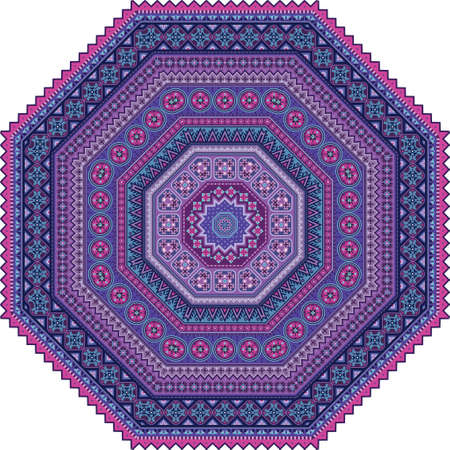 Vector mosaic ethnic mandala octahedron figure