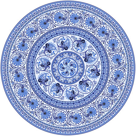 Vector ethnic round ornamental illustration.のイラスト素材