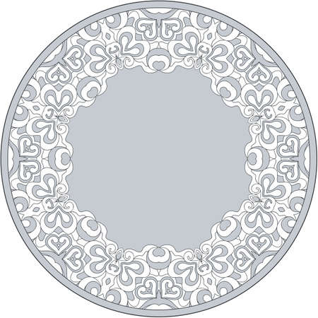 Vector ornamental vintage ethnic round frameのイラスト素材