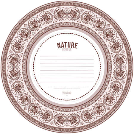 Vector abstract ornamental nature ethnic round frameのイラスト素材