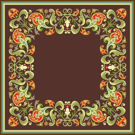 Floral vector vintage border. Frame design.のイラスト素材