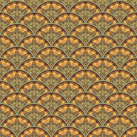 Vector seamless pattern. Ethnic nature background