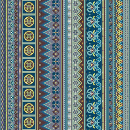 Abstract ethnic stripe pattern, vector backgroundのイラスト素材