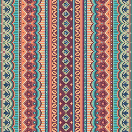 Abstract ethnic stripe pattern, vector backgroundのイラスト素材