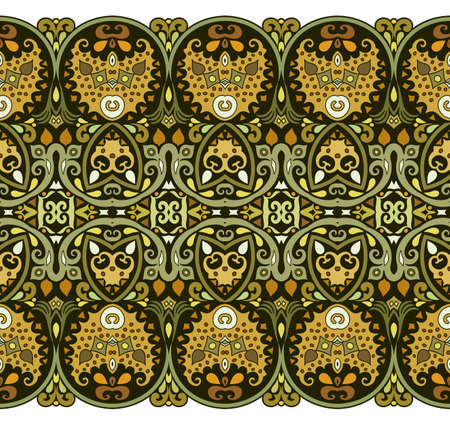 Abstract ethnic nature tile stripe seamless border