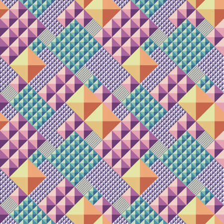 Vector triangle convex abstract Seamless patternのイラスト素材