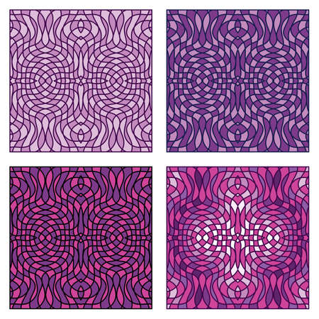 Vector abstract color grid patterns setのイラスト素材