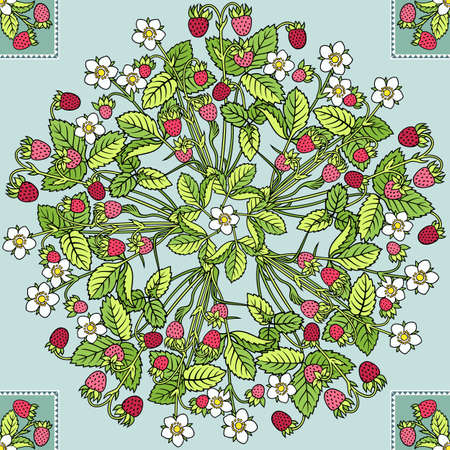 Strawberries cartoon hand drawn illustrationのイラスト素材