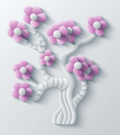 Vector modern illustration of volumetric treeのイラスト素材