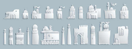 Vector east cartoon buildings.のイラスト素材