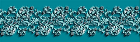 Modern vector volumetric floral stripe background.のイラスト素材