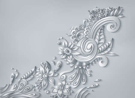 Vector modern volumetric floral elements.のイラスト素材