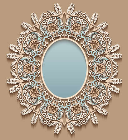 Abstract vector ornamental nature color vintage frame.のイラスト素材