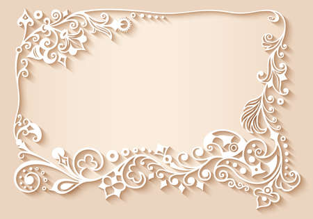 Abstract vector ornamental nature vintage frame.のイラスト素材