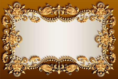 Vector abstract ornamental nature vintage frame.のイラスト素材