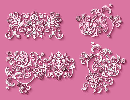 Vector modern volumetric floral elementsのイラスト素材