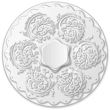 Vector ornamental nature vintage round frame.のイラスト素材