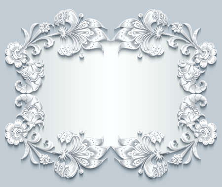 Floral vector vintage borderのイラスト素材