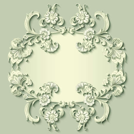 Floral vector vintage borderのイラスト素材