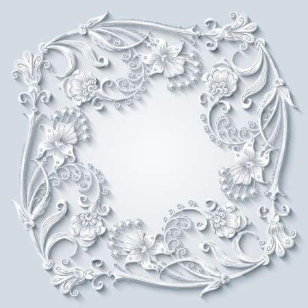 Floral vector vintage border.のイラスト素材