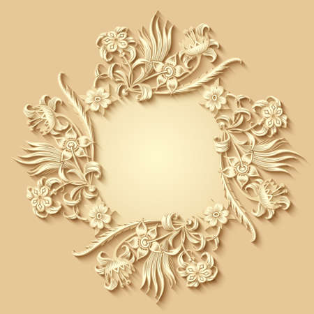 Floral vector vintage border.のイラスト素材